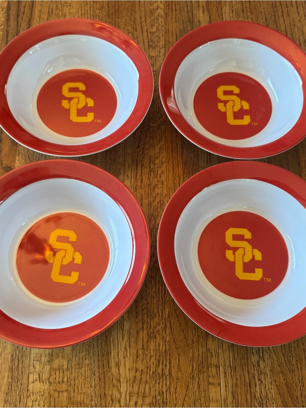 Fight On! Set of 4 USC Trojans Melamine Bowls